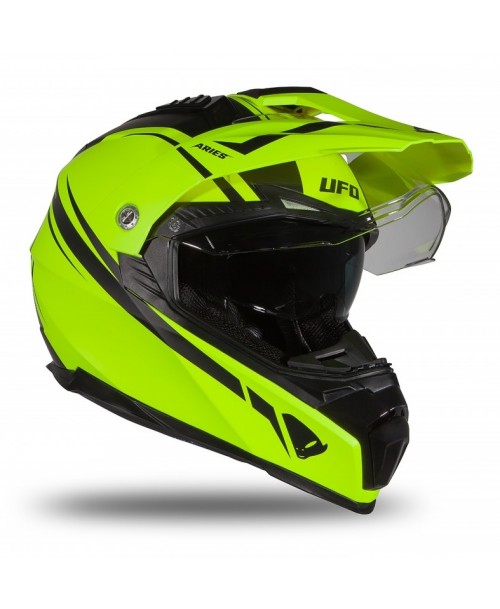 UFO Enduro Ķivere ARIES Black / Neon Yellow Matt