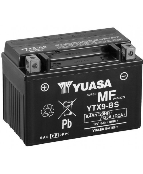 Battery Yuasa YTX9-BS + Electrolyte